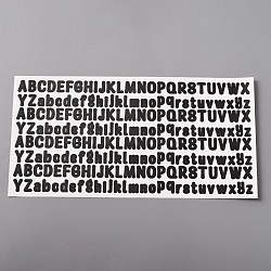 Plastic Self-adhesive Label Stickers, Waterproof Decals, Letter A~Z, Black, 140x276x0.1mm, Sticker: 9~13x2~12mm(DIY-WH0304-437B)