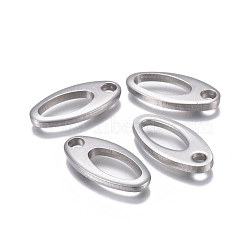 201 Stainless Steel Chain Tabs, Chain Extender Connectors, Oval, Stainless Steel Color, 24x11.5x2.4mm, Hole: 3mm(STAS-P236-29P)