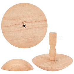 Wood Mushroom Anvil Set, Ceramic Top Tool, BurlyWood(DIY-WH0542-07)