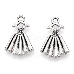 Tibetan Style Alloy Pendants, Cadmium Free & Lead Free, Dress, Antique Silver, 20x13.5x2.5mm, Hole: 1.6mm, about 665pcs/1000g(TIBE-R317-029AS-LF)