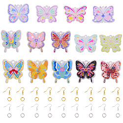 DIY Butterfly Dangle Earring Making Kit, Including Acrylic Pendants, Brass Earring Hooks & Jump Rings, Mixed Color, 108Pcs/box(DIY-TA0006-34)