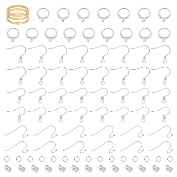 DIY Jewelry Making Finding Kit, Including 304 Stainless Steel Leverback Earring Findings, Earring Hooks, Jump Rings, Ear Nuts, Brass Rings, Golden & Stainless Steel Color, 561pcs/set