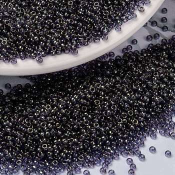 MIYUKI Round Rocailles Beads, Japanese Seed Beads, (RR2447) Opaque Dark Olive Luster, 15/0, 1.5mm, Hole: 0.7mm, about 5555pcs/bottle, 10g/bottle
