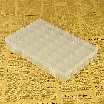 Plastic Bead Storage Containers, Adjustable Dividers Box, White, 270x175x42mm