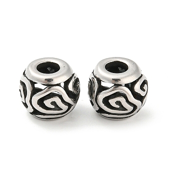 316 Surgical Stainless Steel  Beads, Cloud, Antique Silver, 10x9.5mm, Hole: 4mm