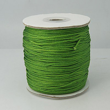 Nylon Thread, Nylon Jewelry Cord for Bracelets Making, Round, Lime Green, 1mm in diameter, 225yards/roll