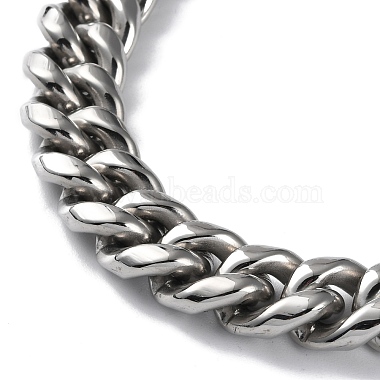 304 Stainless Steel Cuban Link Chain Necklaces(NJEW-P288-27P)-3