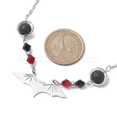 201 Stainless Steel Bat Pendant Necklaces(NJEW-TA00155)-3