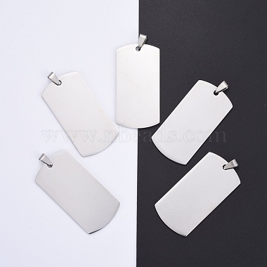 Silver Rectangle Stainless Steel Big Pendants