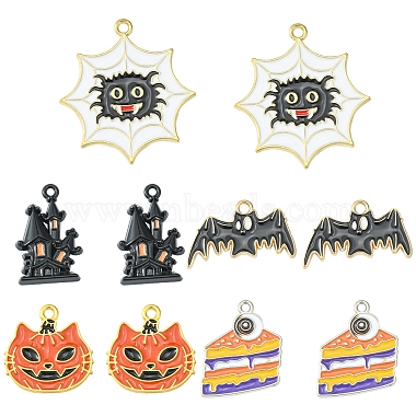 12Pcs 6 Style Halloween Theme Alloy Enamel Pendants(ENAM-FS0001-46)-6