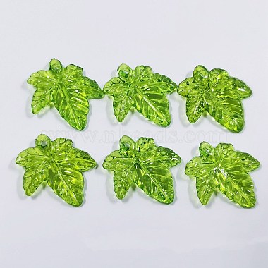 Green Leaf Plastic Pendants