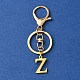 304 Stainless Steel Initial Letter Charm Keychains(KEYC-YW00005-26)-1