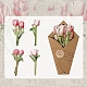8Pcs 4 Styles Paper Adhesive Flower Decorative Stickers(PW-WG14038-02)-1