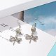 Round Natural Mashan Jade with Alloy Dragonfly Dangle Earrings(EJEW-JE04855-02)-2