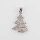 Filigree Christmas Tree Brass Micro Pave Cubic Zirconia Pendants(ZIRC-P002-15)-1