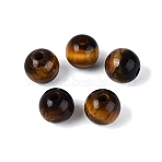 Natural Tiger Eye Beads, Smooth Round, 12x11~11.5mm, Hole: 3mm(G-Q602-08C-10)