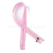Garment Accessories, Nylon Lace Zipper, Zip-fastener Components, Pink, 54x2.4cm(FIND-WH0013-C-18)