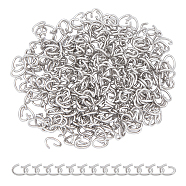 304 Stainless Steel Open Jump Rings, Oval, Stainless Steel Color, 24 Gauge, 3.5x2.5x0.5mm, Inner diameter: 1.5x2.5mm, 300pcs/box(STAS-UN0013-23P)