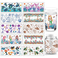 PVC DIY Heat Transfer Paper, for UV Sublimation Cup, Mermaid, 110x240mm, 10 style, 1pc/style, 10pcs/set(DIY-WH0517-029)