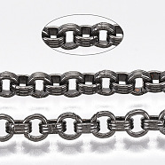 Iron Groove Link Rolo Chains, Unwelded, with Spool, Gunmetal, 4.2x1.6mm, about 82.02 Feet(25m)/roll(CH-S125-010A-B)