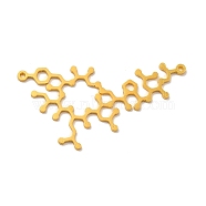 201 Stainless Steel Pendants, Molecular Structure Charms, Golden, 25.5x42x1mm, Hole: 1mm(STAS-E175-09G)