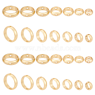 Elite 28Pcs 7 Style Brass Bead Frame, Round Ring, Golden, 6~12x2.5~3mm, Hole: 1.2mm, 4pcs/style(KK-PH0005-07)