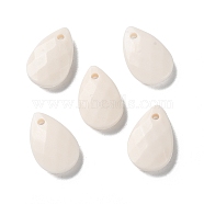 Opaque Acrylic Charms, Faceted, Teardrop Charms, Old Lace, 13x8.5x3mm, Hole: 1mm(MACR-F079-07C)