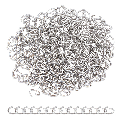 304 Stainless Steel Open Jump Rings, Oval, Stainless Steel Color, 24 Gauge, 3.5x2.5x0.5mm, Inner diameter: 1.5x2.5mm, 300pcs/box(STAS-UN0013-23P)