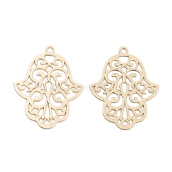 Long-Lasting Plated Brass Pendants, Flower, Light Gold, 22.5x18x0.3mm, Hole: 1.2mm(KK-K336-52KCG)