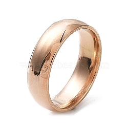 Ion Plating(IP) 304 Stainless Steel Flat Plain Band Rings, Rose Gold, Size 7, Inner Diameter: 17mm, 6mm(STAS-I160-A-17mm-RG)