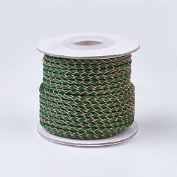 Braided Leather Cords, Round, Dark Green, 3mm, about 10yards/roll(WL-P002-18-A)