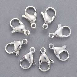 304 Stainless Steel Lobster Claw Clasps, Parrot Trigger Clasps, Silver Color Plated, 12x7x3.5mm, Hole: 1.4mm(X-STAS-E464-21E-S)