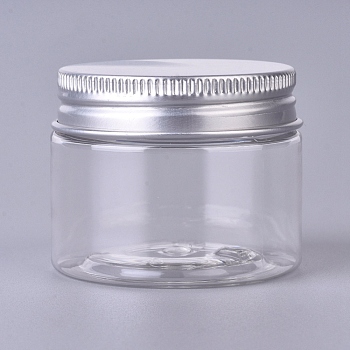 Plastic Empty Cosmetic Containers, with Aluminum Screw Top Lids, Clear, 1-5/8x2 inch(4.1x5cm), Capacity: 40ml(1.35 fl. oz)