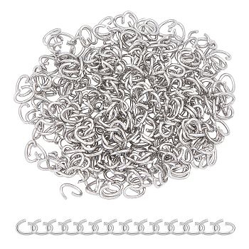 304 Stainless Steel Open Jump Rings, Oval, Stainless Steel Color, 24 Gauge, 3.5x2.5x0.5mm, Inner diameter: 1.5x2.5mm, 300pcs/box