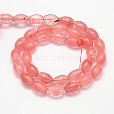 Oval Cherry Quartz Glass Beads Strands(G-P107-04)-2