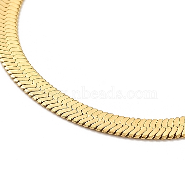 Ion Plating(IP) 304 Stainless Steel Herringbone Chain Necklace for Men Women(NJEW-E076-03C-G)-2