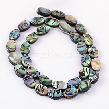 Natural Abalone Shell/Paua Shell Beads Strands(SSHEL-G003-8-8x12mm)-2