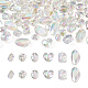90Pcs 6 Style UV Plating Transparent Rainbow Iridescent Acrylic Beads(OACR-CW0001-04)-1