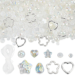 DIY Electroplate Glass Beads Braacelet Making Kits, Clear, 8x7mm, Hole: 2mm(DIY-SP0002-88A)
