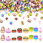 80G Handmade Polymer Clay Beads, Food, Mixed Color, 8~10.5x6~11x4~4.5mm, Hole: 1.6~1.8mm(CLAY-TA0001-63)