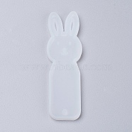 Silicone Bunny Bookmark Molds, Resin Casting Molds, Rabbit Head, White, 92x29x4.5mm, Inner Diameter: 89x25mm(X-DIY-P001-04A)