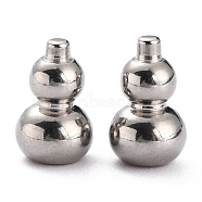 304 Stainless Steel Beads, Undrilled/No Hole Beads, Calabash, Stainless Steel Color, 9.4x5.8mm(X-STAS-B011-05B-P)