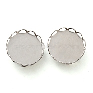 304 Stainless Steel Brooch Base Settings, Round, Stainless Steel Color, 16x3mm, Tray: 15.5mm(FIND-D035-03A-P)