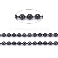 304 Stainless Steel Ball Chains, with Spool, Electrophoresis Black, 2mm, about 32.8 Feet(10m)/roll(CHS-F011-10A-B)