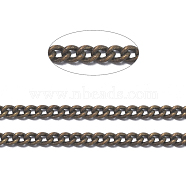 Brass Twisted Chains, Curb Chains, Unwelded, with Spool, Oval, Lead Free & Nickel Free & Cadmium Free, Antique Bronze, 1.8x1x0.36mm, about 32.8 Feet(10m)/roll(X-CHC-S100-AB-NF)