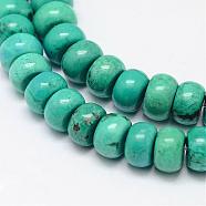 Natural Magnesite Bead Strands, Rondelle, Dyed & Heated, 6.5x4mm, Hole: 1mm, about 101pcs/strand, 15.7 inch(400mm).(G-G915-08)