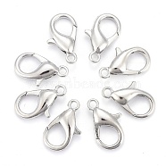 Zinc Alloy Lobster Claw Clasps, Parrot Trigger Clasps, Cadmium Free & Lead Free, Platinum, 16x8mm, Hole: 2mm(E106)