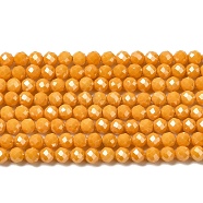 Cubic Zirconia Bead Strands, Faceted Round, Dark Orange, 3mm, Hole: 0.6mm, about 120pcs/strand, 14.84''~14.96''(37.7~38cm)(ZIRC-P109-02A-06)