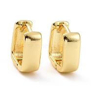Brass Chunky Square Hoop Earrings for Women, Cadmium Free & Lead Free, Light Gold, 12x11x4.5mm, Pin: 1mm(EJEW-A072-24LG)