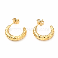 Ion Plating(IP) 304 Stainless Steel Crescent Moon Stud Earrings, Half Hoop Earrings for Women, Golden, 14x18x3.5mm, Pin: 0.7mm(EJEW-F283-05G)